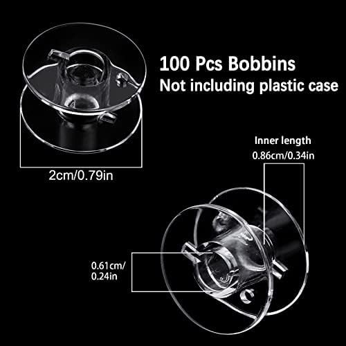 100 Pcs Bobbins, Bobbins for Brother Sewing Machine, Plastic Bobbin, Sewing Bobbins Class 15 Bobbins, Bobbins for Singer Sewing Machine Bobbins for Sin-ger/Bro-Ther