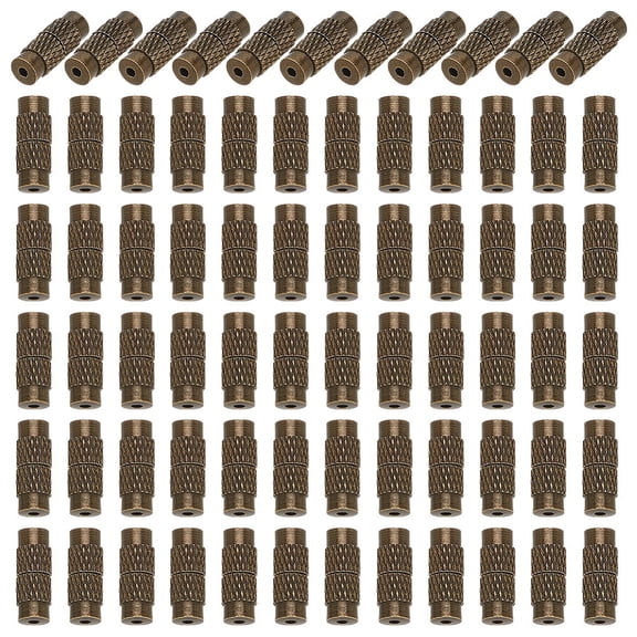100 Pcs Brass Screw Twist Clasps 12x4mm Bronze Column Screw Twist Clasps Barrel Tube Fastener Cord End Caps 1mm Hole Jewelry Clasps Decorative