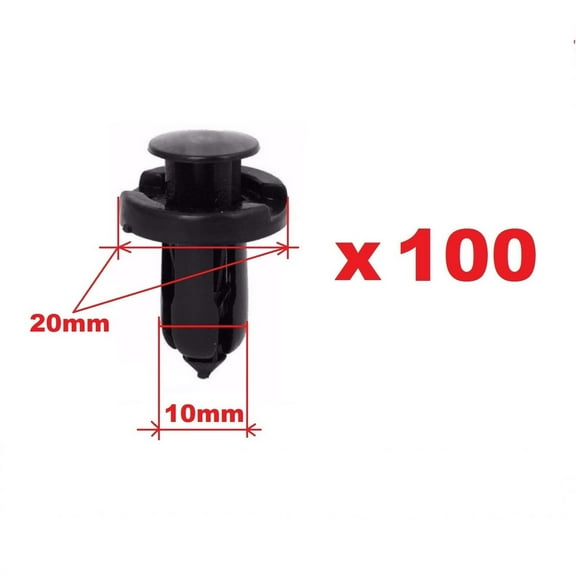 100 Pcs Bumper Clips 10mm Hood Fender Push Rivets Retainer Fasteners for Honda Acura