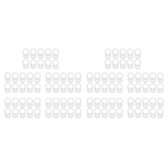 100 Pcs Button Silicone Ring  Pacifier Holder Mannequin Clip Adapter Transparent