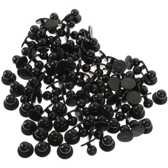 BESTYASH Black Plastic Buttons 100 Pcs for Chef Suits, Uniforms, Sewing, and Craft Projects