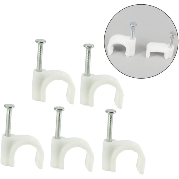 100 Pcs Cable Holders for Cords Cable Wire Clips Coax Cable Clips Cable Tacks Cable Mounting Clips Wire Wall Clamps Bracket Electric Wire Cable Clamp Wire Clamps Round Cable Clips