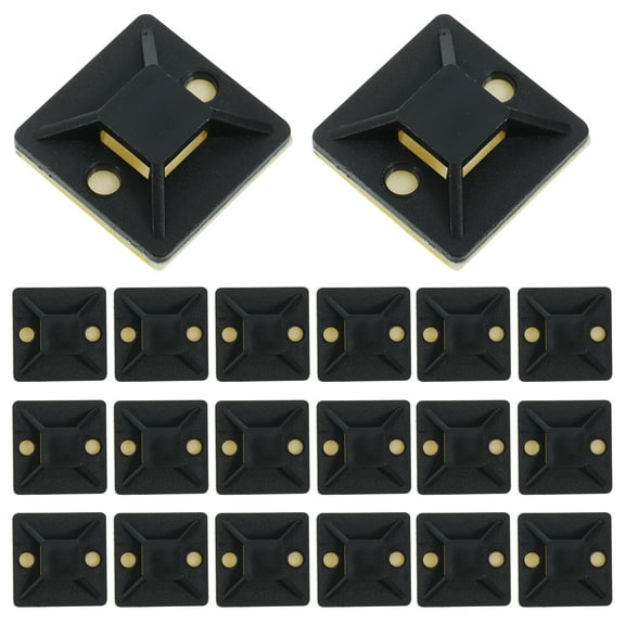 100 Pcs Cable Tie Base Zip Mount Adhesive Mounts Adhesive-backed Mounting Ties Clips