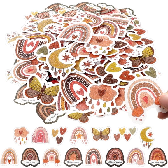 100 Pcs Calm Sticker for Anxiety Sensory Rainbow Textured Fidget