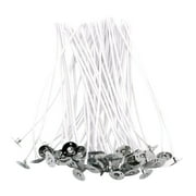 Eqslft Candle Cotton Wicks 100pcs, Candle Making Wicks for Making DIY,Waxed Wick With Metal Sustainer Tabs For Pillar Candle Making And Candle DIY