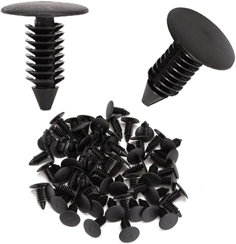 100 Clips De Fixation Universels Pour Voiture - Noir, Trou 7.5mm - Pour Pare-chocs, Portes, Panneaux