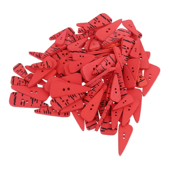 100 Pcs Carrot Nose Buttons 2 Holes Wooden Buttons for Crafting Sewing Card Making Scrapbooking Tool