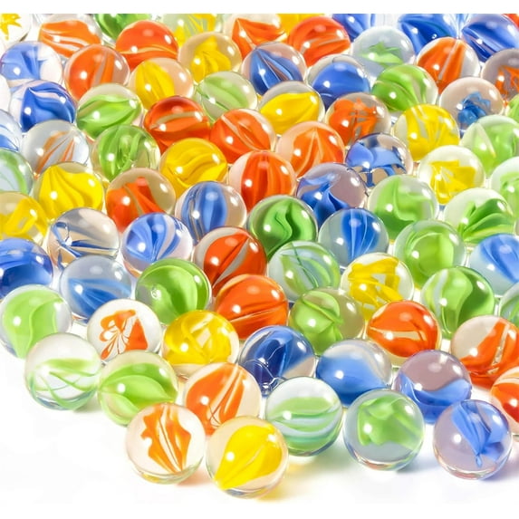 100 Pcs Cat Eye Glass Marbles,Color Mixing Glass Marbles,14mm Bulk Marbles,Solid Glass Round Marbles,for Marble Chinese Checkers Bounce Game Crafting & Home Decoration