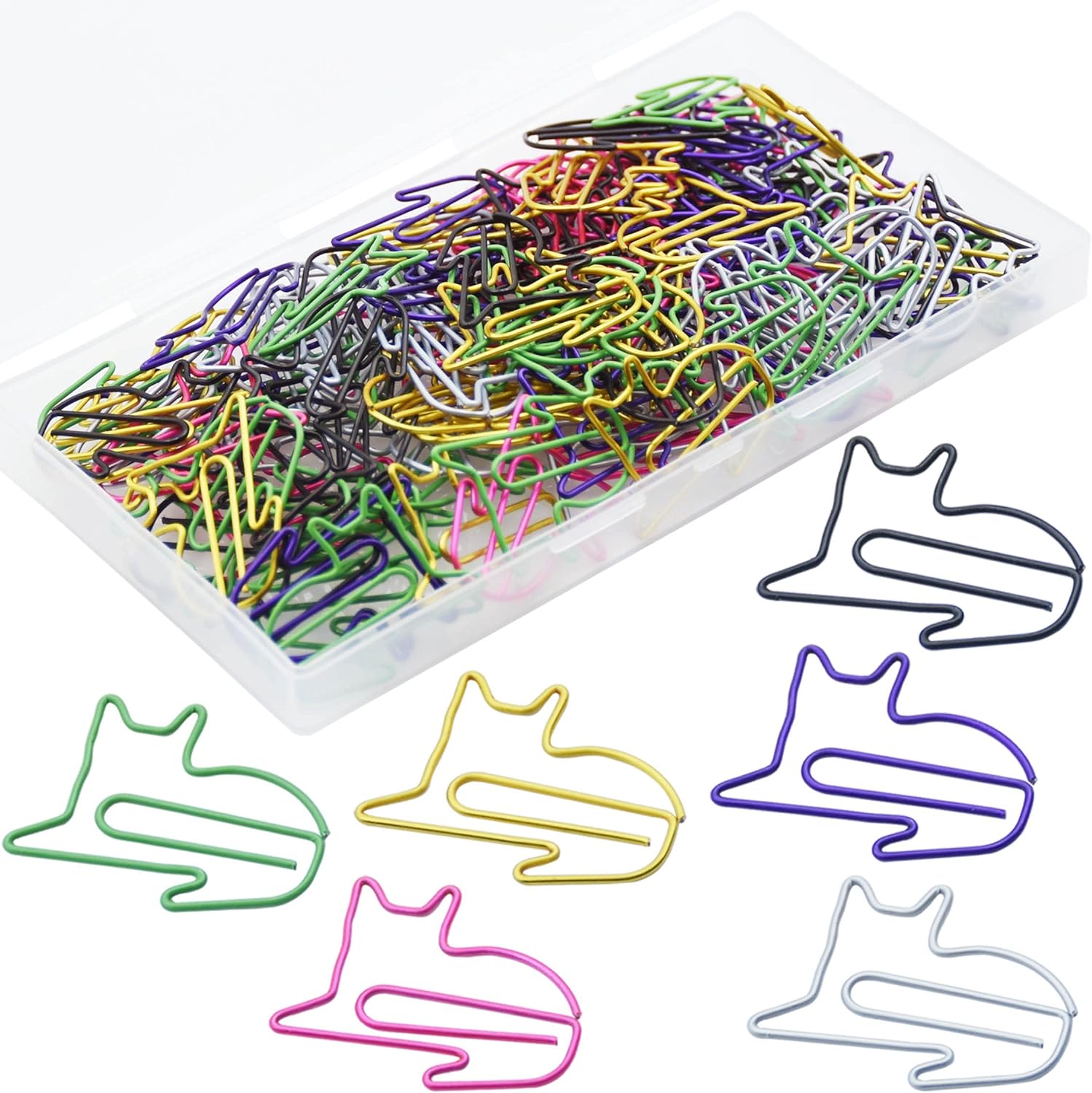 64pcs Cute Dog-Shaped Paper Clips - Colorful Metal Bookmark Clips For Office & School