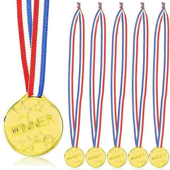 100 Pcs Children'S Medal Football Games Medals Supplies Metal Sports Day Kids Gold Plastic00X3279