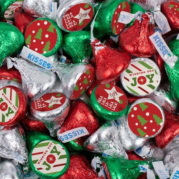 85 pcs Christmas Candy Chocolate Hershey's Kisses Bulk (13.6oz) - Joy