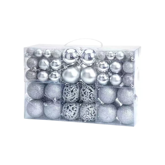 100 Pcs Christmas Xmas Tree Ball Bauble Shatterproof Hanging Home Party Ornament Decor Christmas Decorations