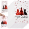 100 Pcs Christmas tree Gift Bags with Handle Red Black Plaid Xmas Tree ...