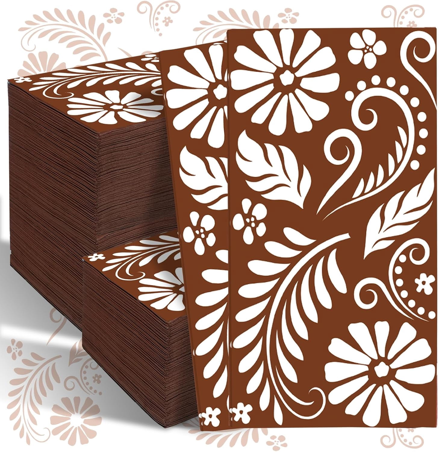 100 Pcs Cielito Lindo Party Napkins Disposable Mexican Guest Napkins Talavera Platos De Barro Decorative Napkin Brown Paper Hand Towels for Christmas Mexican Kitchen Party Wedding Birthday