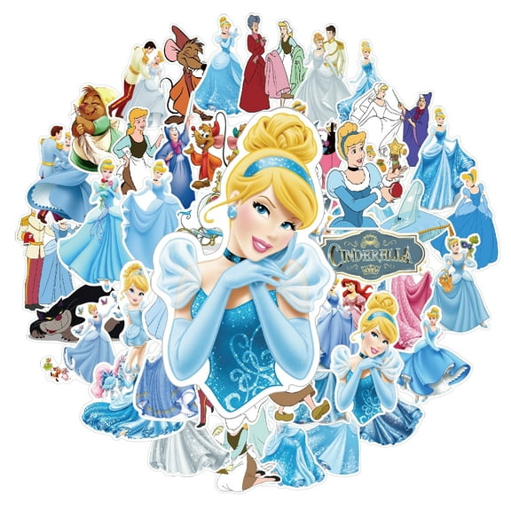 100 Pcs Cinderella Stickers Collector Set - Premium Vinyl Decals for Tumbler, Skateboard, Tech Devices | Anime Art Pack
