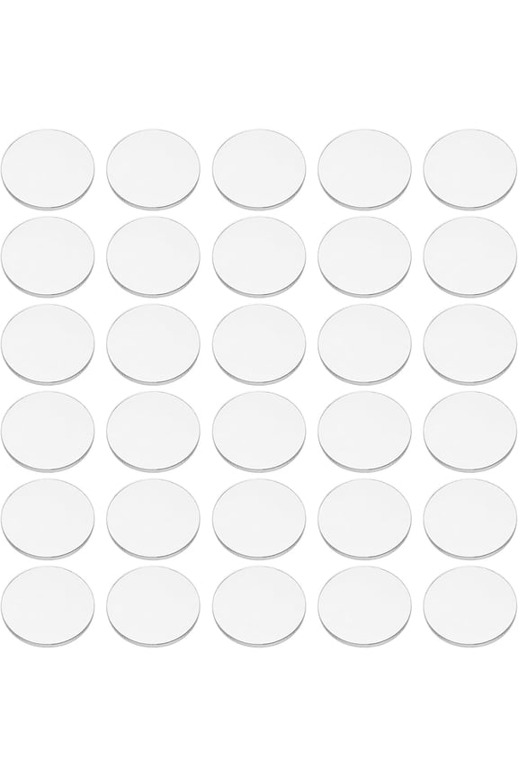 100 Pcs Clear Circles Acrylic Sheet 1 inch Circular Miniature Bases Blanks Acrylic Disc Mini Flat Round Acrylic Base for Miniatures Wargame Christmas Craft Keychain Ghost White