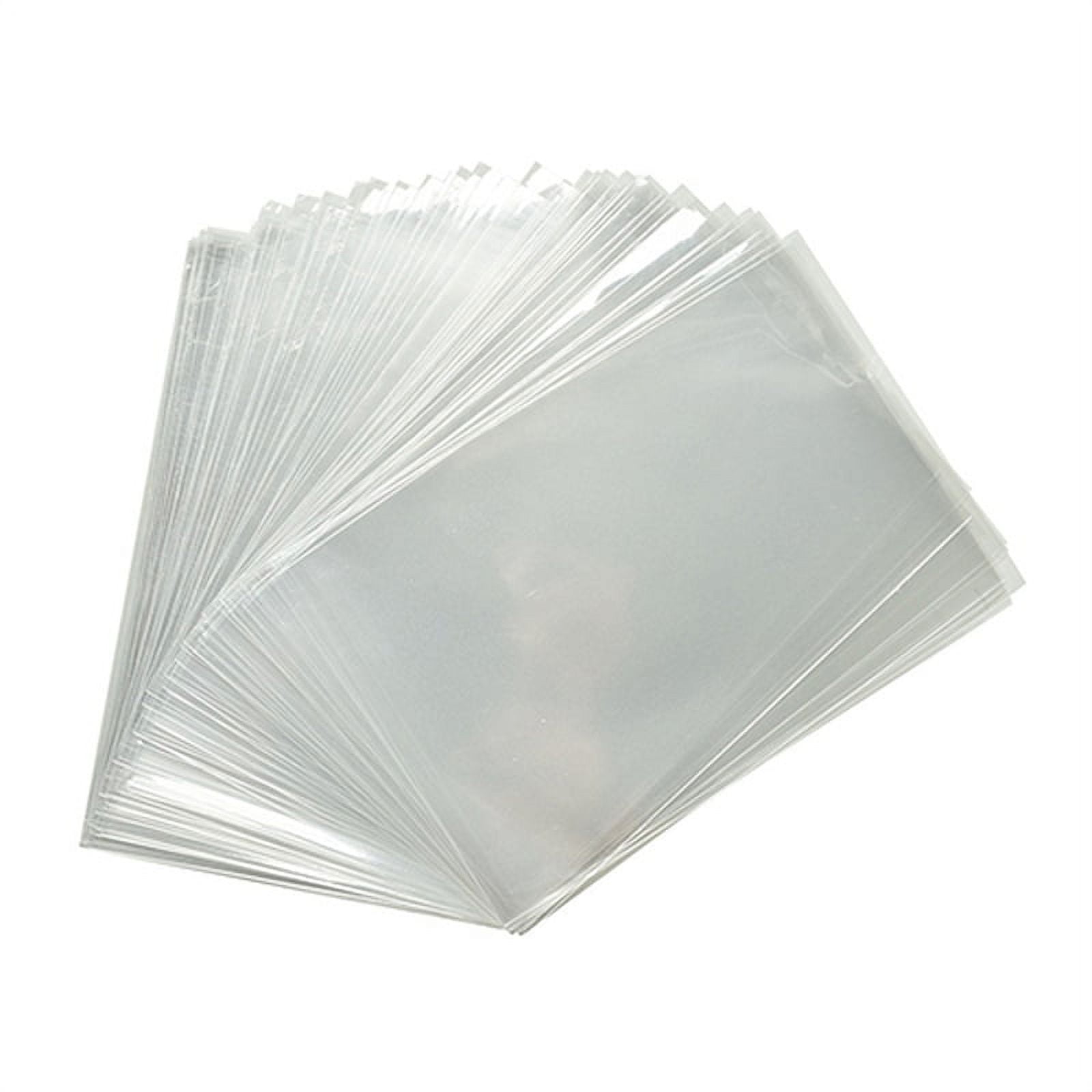 100 PC Bulk Medium Clear Cellophane Bags with Gold Bow Kit