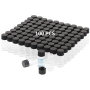 100 Pcs 10ml Glass Vials, Clear Small Bottles with Leakproof Caps for Essential Oils, Perfume & Sample Storage, 0.34 oz Empty Containers