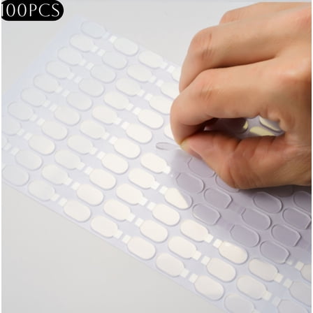 100 Pcs Clear Glue Dots Removable Sticky Tack, 0.31" x 0.51" Waterproof Poster Putty Double Sided Dots for Party Decoration Picture(Oval)