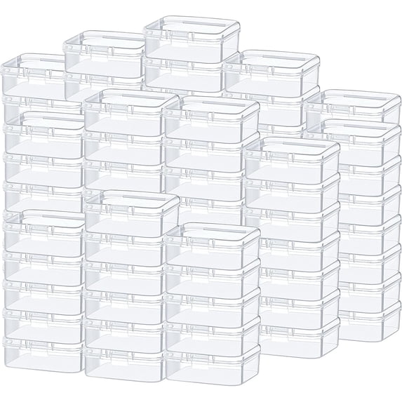 100 Pcs Clear Plastic Beads Storage Containers Box Small Clear Boxes ...