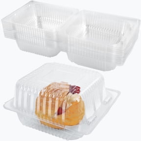 100 Pcs Clear Plastic Take out Containers,Disposable Clamshell Dessert Container with Lid, for Salads, Pasta, Sandwiches (5x4.7x2.8 in).