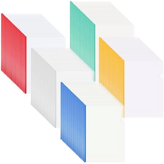 100 Pcs Clear Report Cover with Sliding Bar 30 Sheet Capacity Presentation Binder Transparent Resume Folder Plastic Folder for File Report School Office (8.8 X 12.4 Inch)$$Office