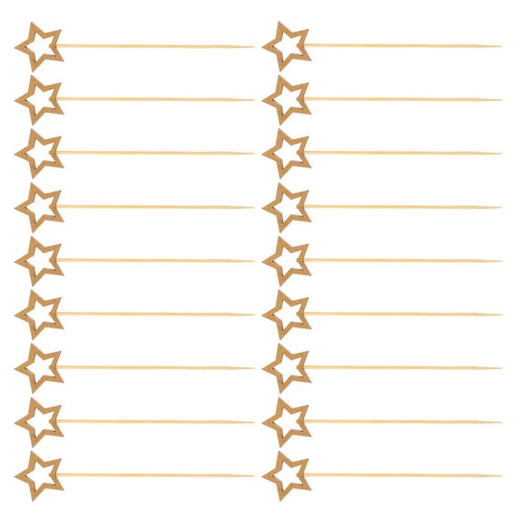 100 Pcs Cocktail Decor Drink Garnish Martini Olive Picks Creative Five-pointed Star Disposable Fruit Sticks Wood