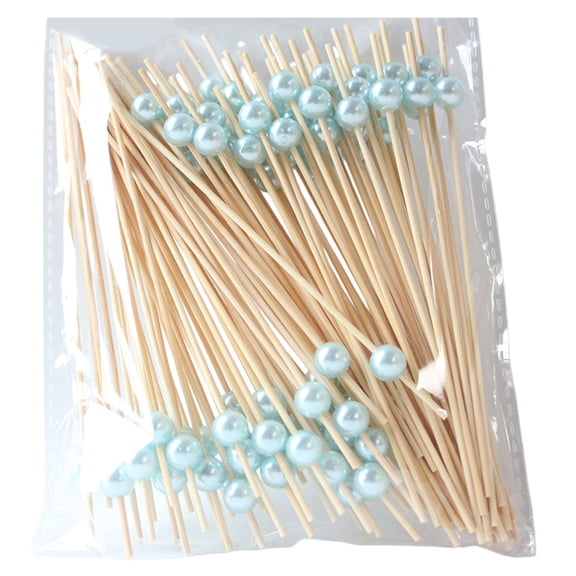 100 Pcs Cocktail Picks, Fancy Toothpicks for Appetizers, 4.7 Inch Long Decorative Wood Toothpicks, Cocktail Skewers Sticks for Wedding Party Picks for Charcuterie Accessories