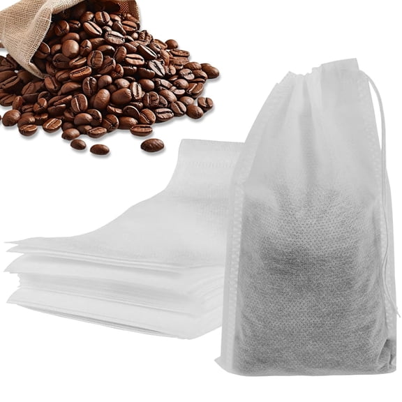 100 Pcs Cold Brew Bags HYG No Mess Coffee Filter Bag 7'' 10'' Mesh Brewing Bags Tea Filter Bag Spice Bags Drawstring Pouches for Iced Coffee Hot Tea Herb Spice, Disposable