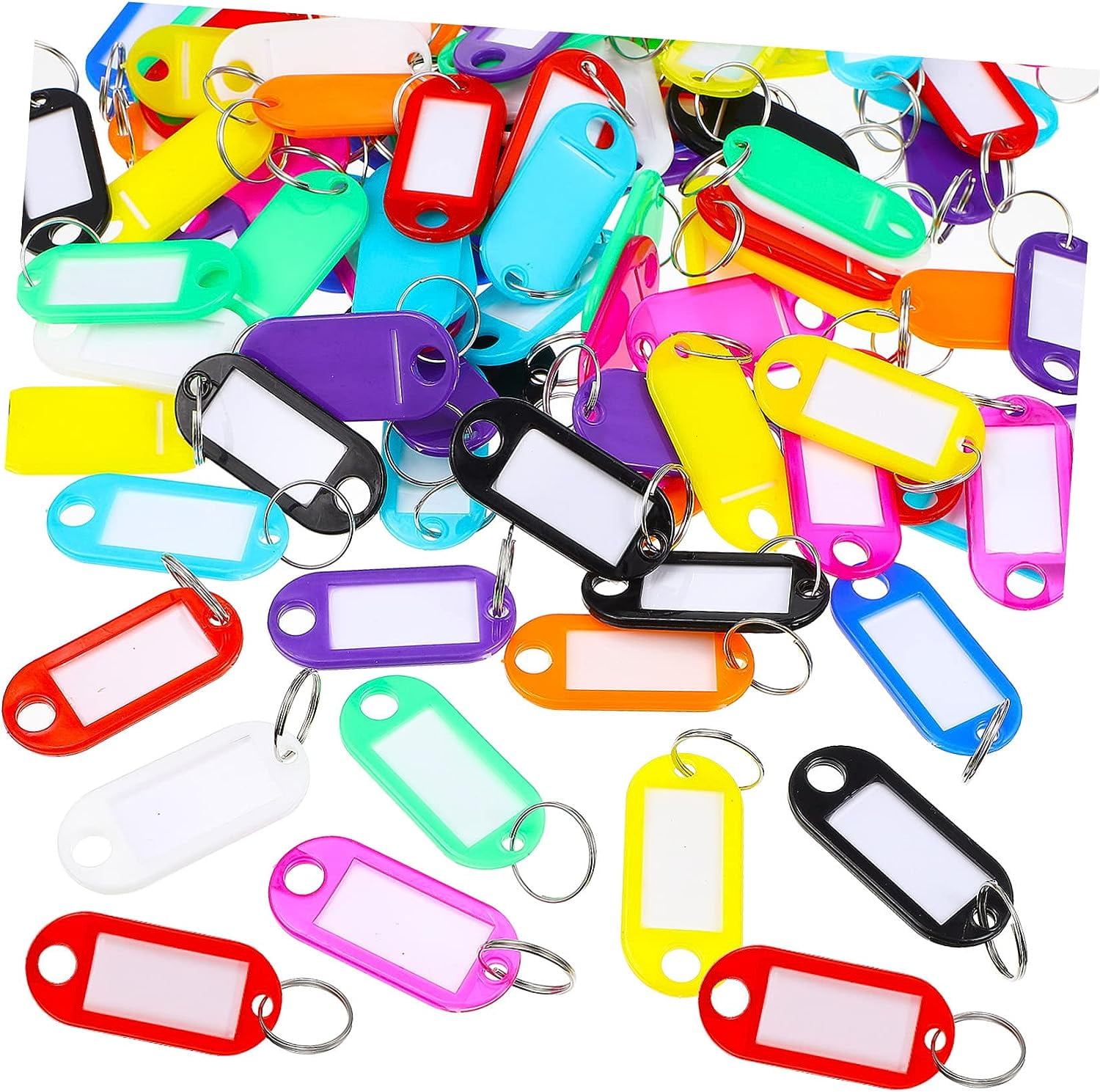 100 Pcs Color Plastic Pp Key Decorative Labels Key Chains for Car Keys Ring Keychain Key