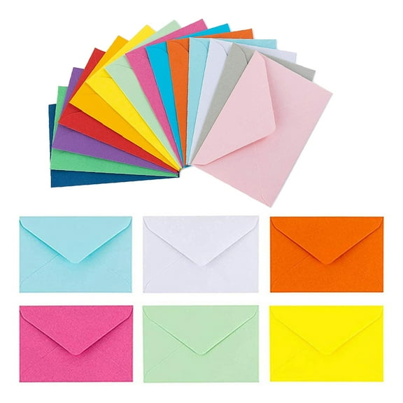 100 Pcs Colored Small Envelopes Blank Cards Office Supplies Photo Letter Envelopes Cash Envelopes