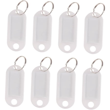 100 Pcs Colored Tabs Travel Tags Automotive Gifts Suitcases Travel Labels Plastic Key Fobs Plastic Key Tags with Ring White Key Label Tags Keyring Tags Keying Fobs Pendant Key Ring