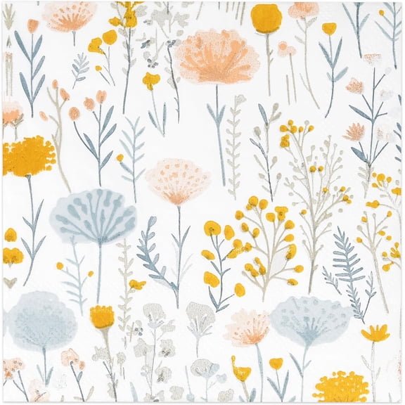 Gift Boutique 100 Pcs Colorful Floral Napkins