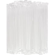 100 Pcs Colorful Individually Wrapped Disposable Plastic Drinking Straws (0.43" Wide X 9.45" Long)