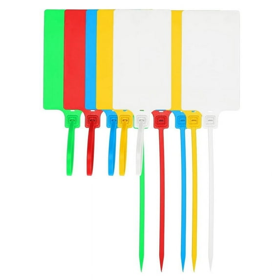 100 Pcs Colors Mixed Plastic Seals Shipping Tags, Waterproof Label Ties with Security12L1585