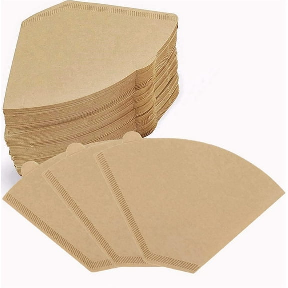 100 Pcs Cone Coffee Filters,Disposable Coffee Filters,Cone Paper Unbleached Eco-Friendly Filters Paper,Natural Wood Color Coffee Filters,Compatible with Most Coffee Maker