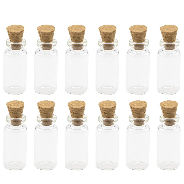 100 Pcs Cork Bottle Small Jars with Cork Cork Drift Bottles Mini Wish
