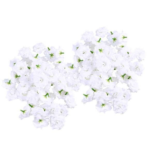 100 Pcs Corsage Making Materials Fake Rose Heads Decors Roses with Stems Faux White