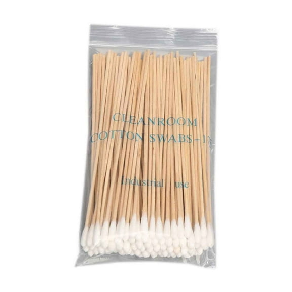100 Pcs Cotton Swabs, Long Cotton Swabs with Wooden Handles Cotton Tipped Applicator for Oil Makeup Gun Applicators, Eye Ears Eyeshadow Brush and Remover Tool 6"