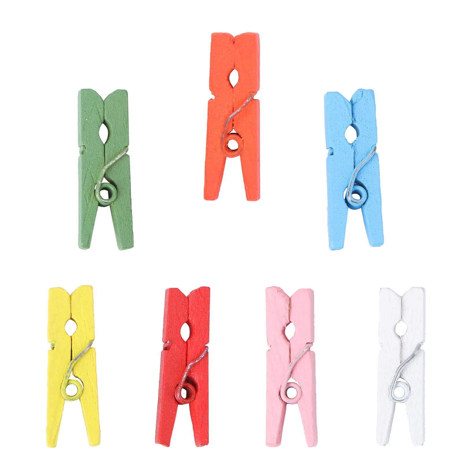 100 Pcs Craft Pegs Shower Curtain Rings with Clips Clothespin Crafts