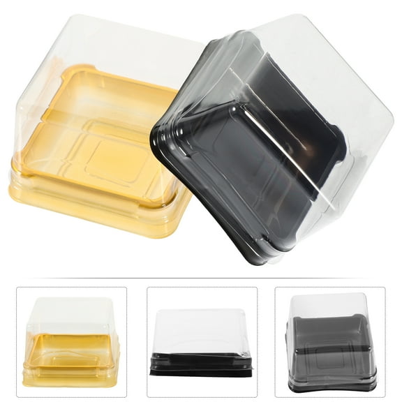 100 Pcs Crafted Pastry Boxes Portable Multipurpose Packing Boxes (Golden Black)