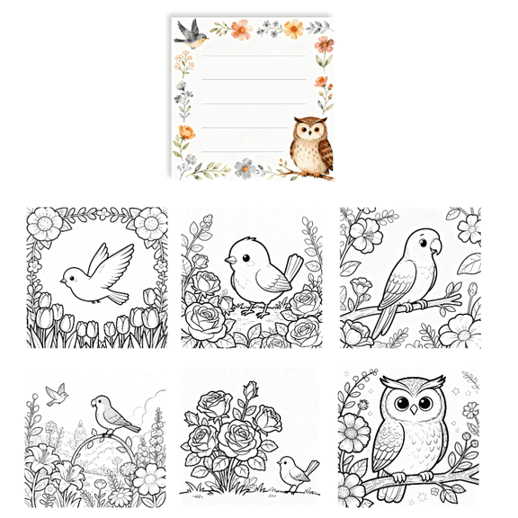 100 Pcs Creative Sticky Notes: Double-Sided Design (Coloring & Message) with Random Fun Patterns, Office Home Supplies