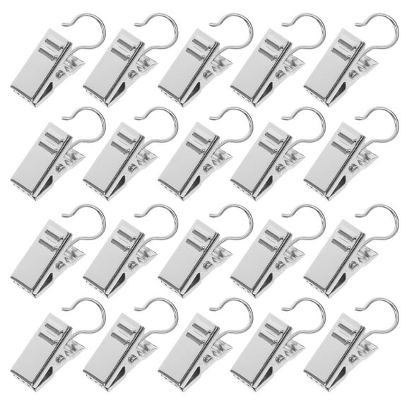100 Pcs Curtain Clip Hook Recess Ceiling Fan Lampshade Grommet Photo Curtains Track Silver