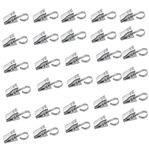 100 Pcs Curtain Clips, Metal Shower Curtain Hooks, Pinch Clip Curtain Rings, Grommet Curtain Hooks, Drapery Hooks with Clips, Slip Resistant Curtain Clips for Shower Curtains Drapery