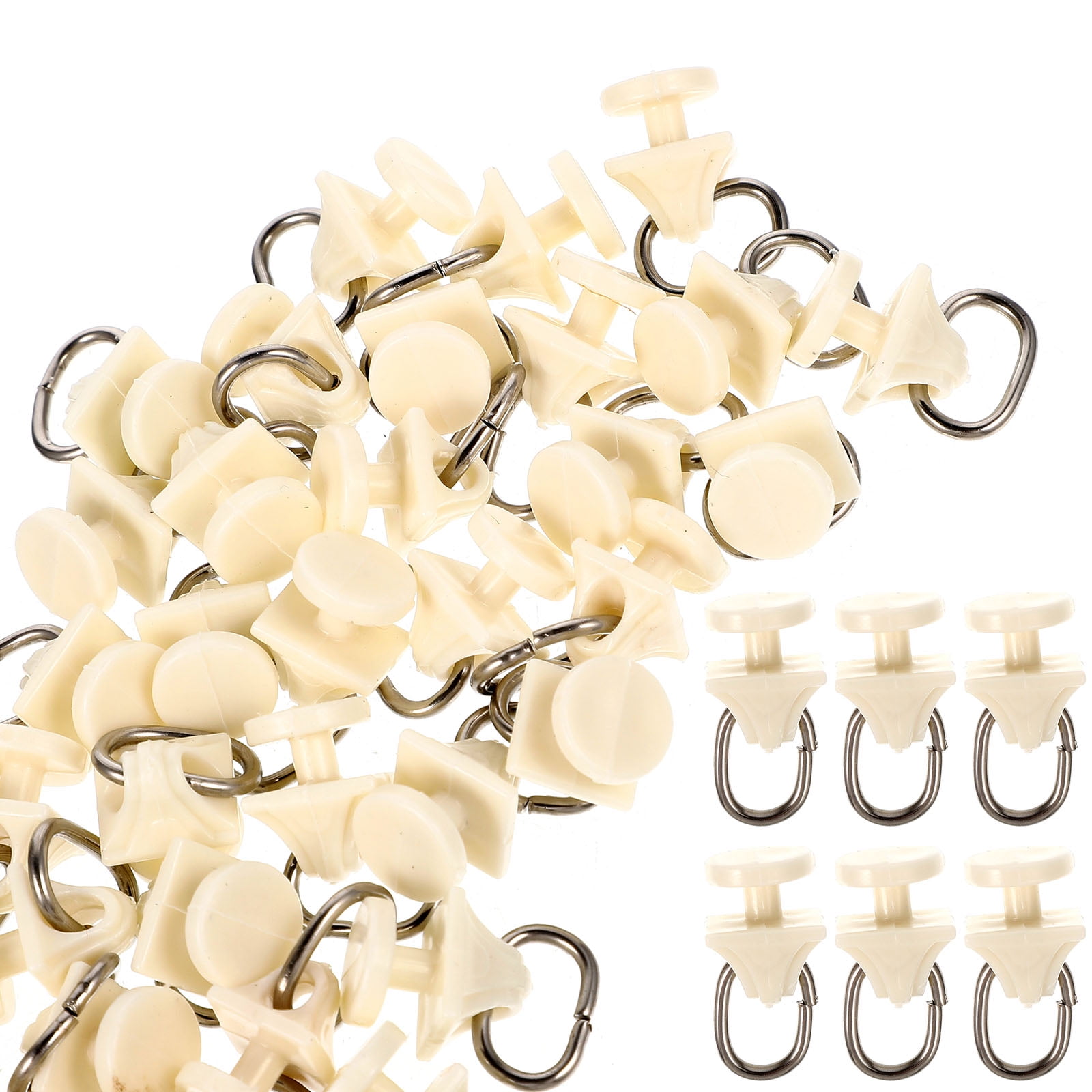 100 Pcs Curtain Hook Rollers Plastic Curtain Track Glider Hooks Curtain ...
