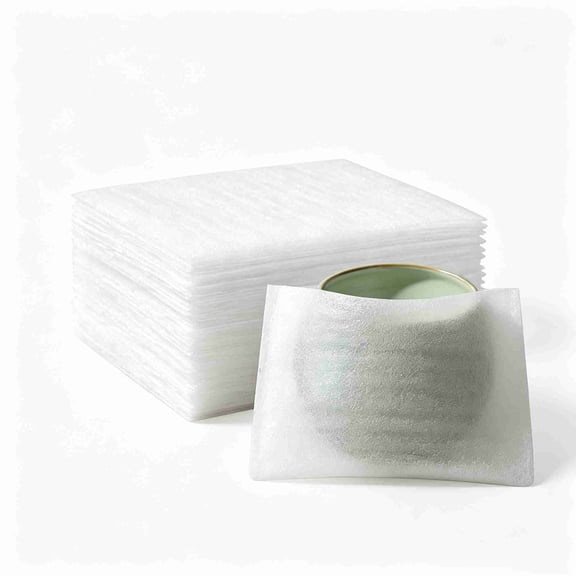 100 Pcs Cushion Foam Pouches, 12"x12" Packing Cushioning Supplies for Moving, Foam Wrap Pouches Protect Fragile Items, Cushioning Foam Padding for Packaging Dishes/China/Cups/Plates/Mugs