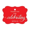 thumbnail image 1 of 100 Pcs Custom Paper Tags Thank You For Celebrating Wedding Favor Gift Hang Tags, 1 of 1