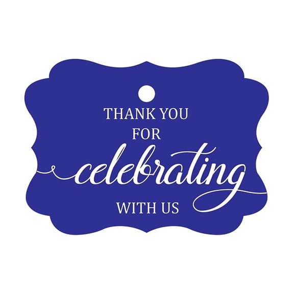100 Pcs Custom Paper Tags Thank You For Celebrating Wedding Favor Gift Hang Tags