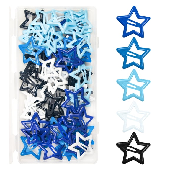 100 Pcs Cute Pure Metal Star Snap Hair Clips for Women & Girls - Non-Slip Strong Hold Barrettes, Assorted Stylish Colors, Suitable for Thin, Fine, Short & Thick Hair, Daily & Special Occasions