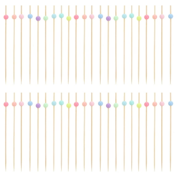 100 Pcs Cute Tableware Fruit Drinks Practical Cocktail Sticks Picks Bamboo Skewers Restaurant Appetizer Dessert Fruits